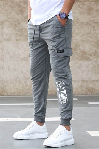 Madmext Antrasit Baskılı Eşofman 4079