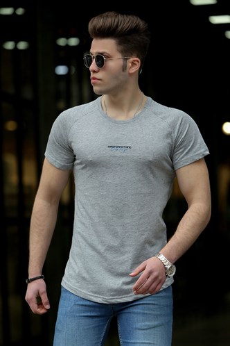 Madmext Basic Gri Erkek Tişört 4516
