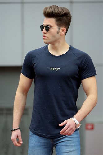 Madmext Basic Lacivert Erkek Tişört 4516