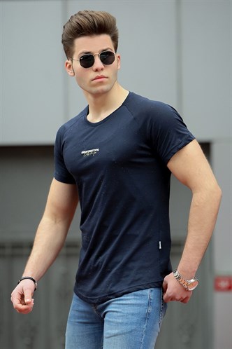 Madmext Basic Lacivert Erkek Tişört 4516