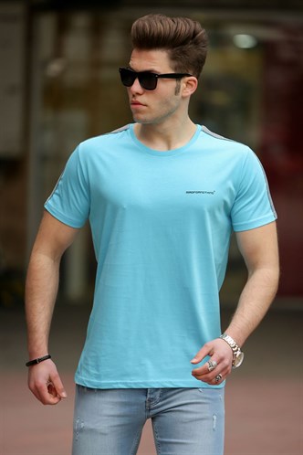 Madmext Basic Turkuaz Erkek Tişört 4513