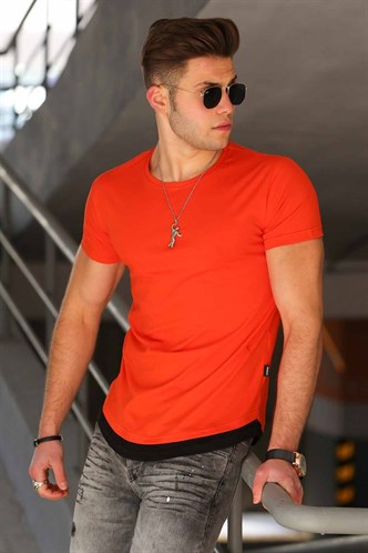 Madmext Basic Turuncu Erkek Tişört 4465