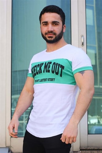 Madmext Baskı Detaylı Beyaz Tişört 3013