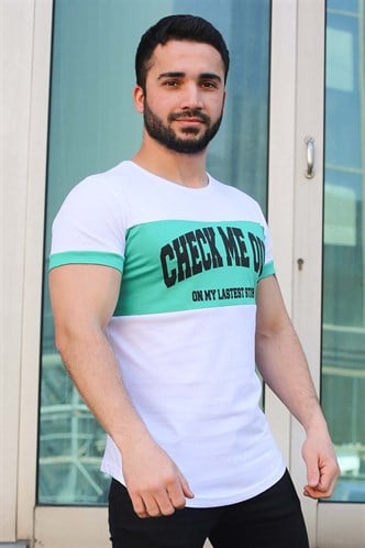 Madmext Baskı Detaylı Beyaz Tişört 3013