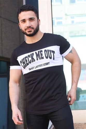 Madmext Black Printed T-shirt for Men 3013