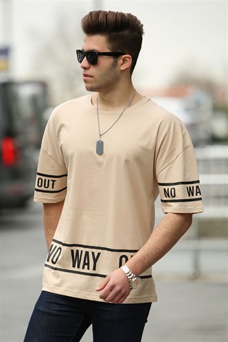 Madmext White Printed T-shirt for Men 4483