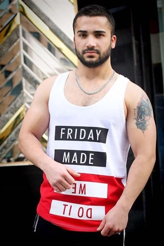 Madmext Baskılı Beyaz Atlet 3034