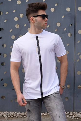 Madmext Baskılı Beyaz T-Shirt 5378