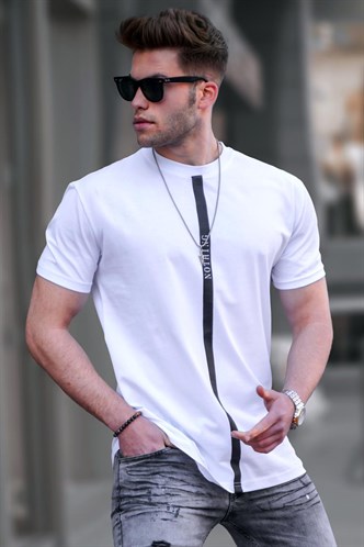 Madmext Baskılı Beyaz T-Shirt 5378