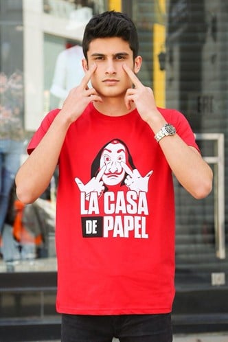 Madmext Baskılı Bordo Tişört 4017