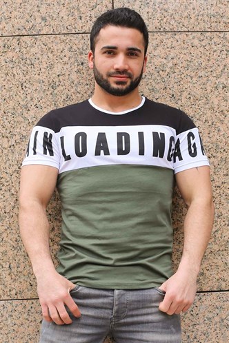 Madmext Baskılı Haki Tişört 2974