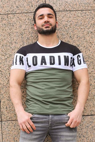 Madmext Baskılı Haki Tişört 2974