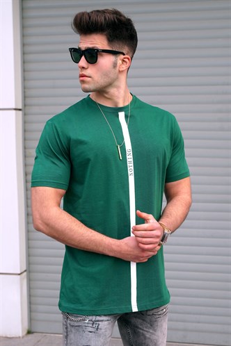 Madmext Baskılı Koyu Yeşil T-Shirt 5378