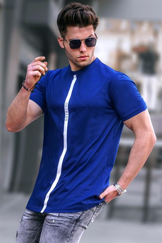 Madmext Baskılı Lacivert T-Shirt 5378