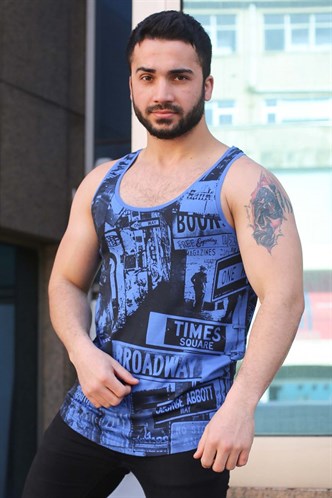 Madmext Baskılı Saks Atlet 3088