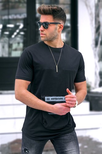 Madmext Men Printed Black T-Shirt 5359