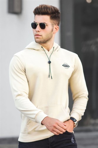 Madmext Bej Baskılı Erkek Sweatshirt 5297