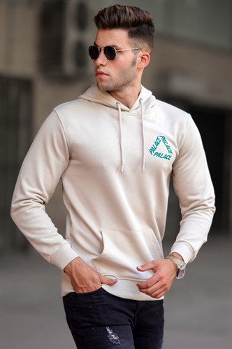 Madmext Bej Baskılı Sweatshirt 5303