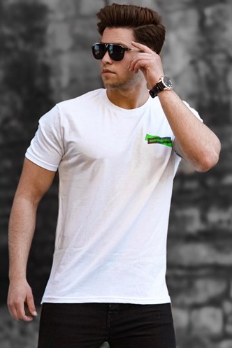 Madmext Men Printed White T-shirt 5270