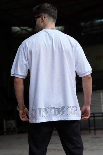 Madmext Beyaz Oversize T-Shirt 5803