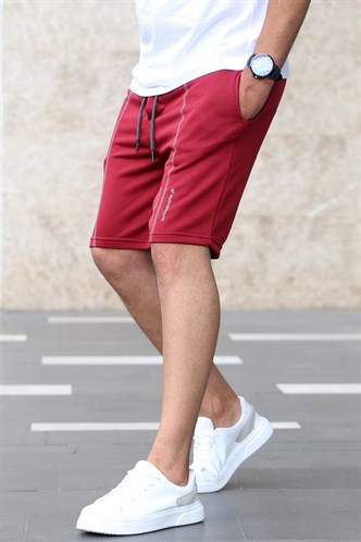 Madmext Maroon Capri Shorts 4849