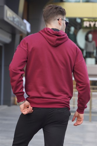 Madmext Bordo Kapüşonlu Sweatshirt 4721