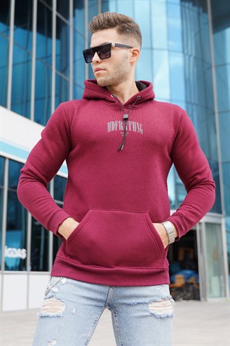 Madmext Bordo Kapüşonlu Sweatshirt 5331