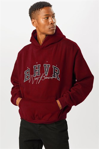 Madmext Bordo Oversize Erkek Sweatshirt 5344