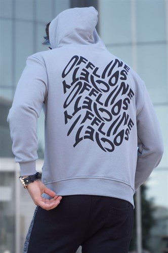 Madmext Boyalı Gri Erkek Sweatshirt 5314