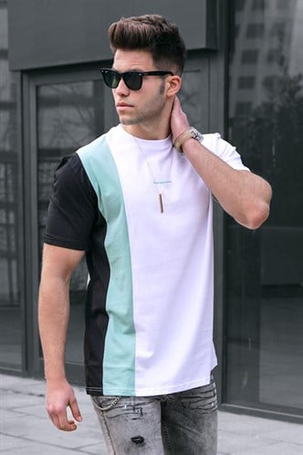Madmext Çizgili Beyaz T-Shirt 5370