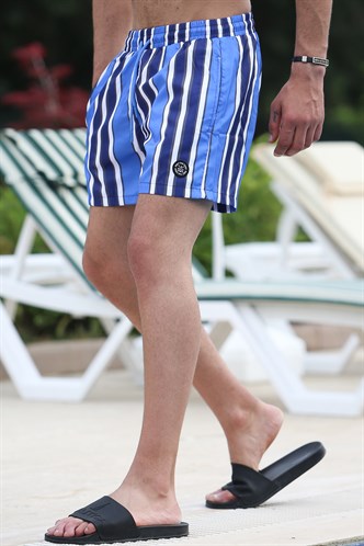 Madmext Saxe Striped Swim Wear Short MDX2956