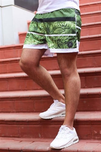 Madmext Green Patterned Swim Wear Short 2954