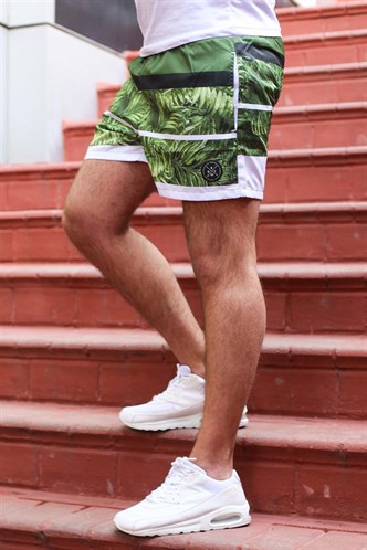Madmext Green Patterned Swim Wear Short 2954
