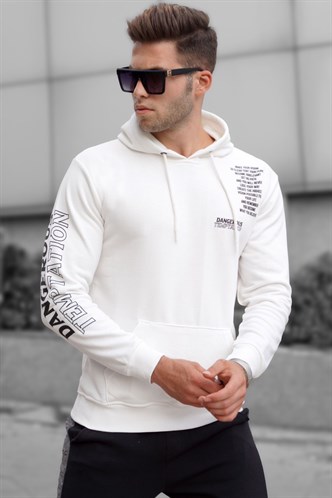 Madmext Ekru Baskılı Erkek Sweatshirt 5313