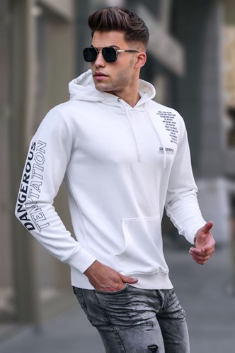 Madmext Ekru Baskılı Erkek Sweatshirt 5313
