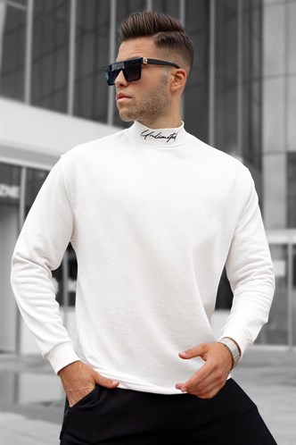 Madmext Men Ecru Sweatshirt 5329