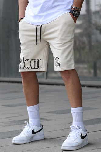 Madmext Erkek Baskılı Bej Kapri Şort 5439