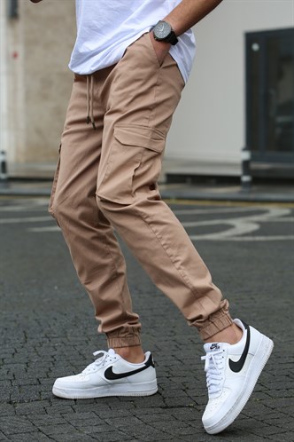 Madmext Bej Dar Paça Kargo Cep Erkek Pantolon 5447