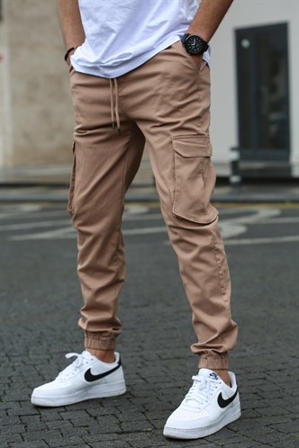 Madmext Bej Dar Paça Kargo Cep Erkek Pantolon 5447