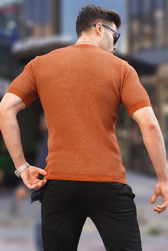 Madmext Erkek Kiremit Triko Tişört 5076