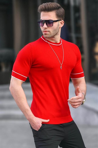Madmext Men Knitwear Red T-shirt 5080