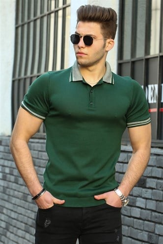 Madmext Green Polo Shirt for Men