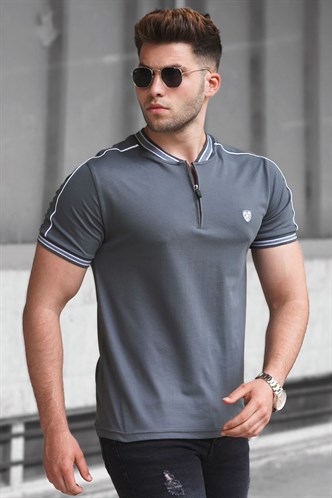 Madmext Füme Polo Yaka Erkek Tişört 9281