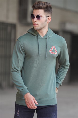 Madmext Haki Baskılı Sweatshirt 5303