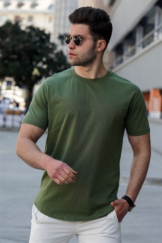 Madmext Haki Erkek Tişört 4951