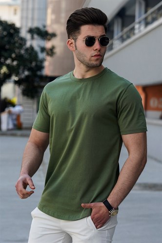 Madmext Haki Erkek Tişört 4951