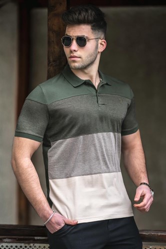 Madmext Men Khaki Polo T-shirt 5103