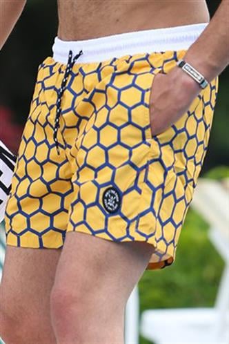 Madmext Yellow Swim Wear Short 4255