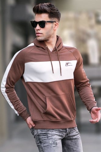 Madmext Kahverengi Kapüşonlu Sweatshirt 5290