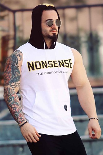 Sleeveless T-Shirt In Hooded White 2882
